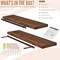 Sorbus Wood Floating Shelves for Wall - 35” Solid Wood Wall Shelves for Bathroom Decor, Books, Bedroom & Living Room - Set of 2 Black Wall Mounted Kitchen Shelves - Durable 100% Premium Solid Pine